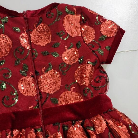 Girls Disney Snow White Elegant Apple Embroidered Sequin Party Dress Size 5/6 - Picture 15 of 16